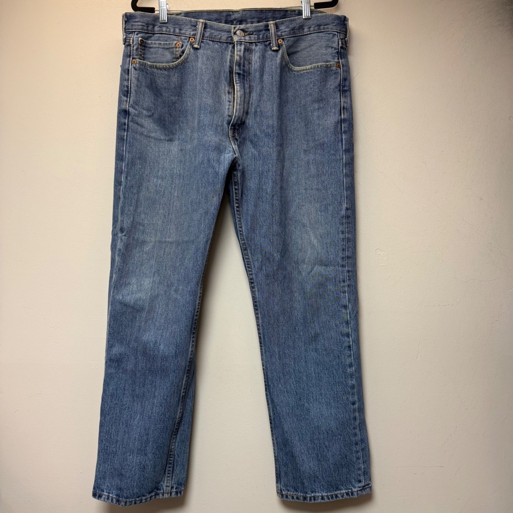 Levi's 505 Regular Fit Jeans Mens 38x30 Blue Excellent Straight Leg Denim